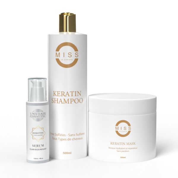 shampoing masque et serum keratine